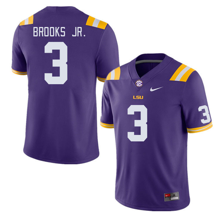 Men #3 Greg Brooks Jr. LSU Tigers College Football Jerseys Stitched-Purple - Click Image to Close